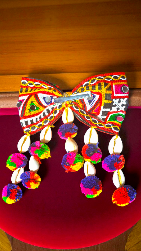 Vibrant Beaded Navratri Bow