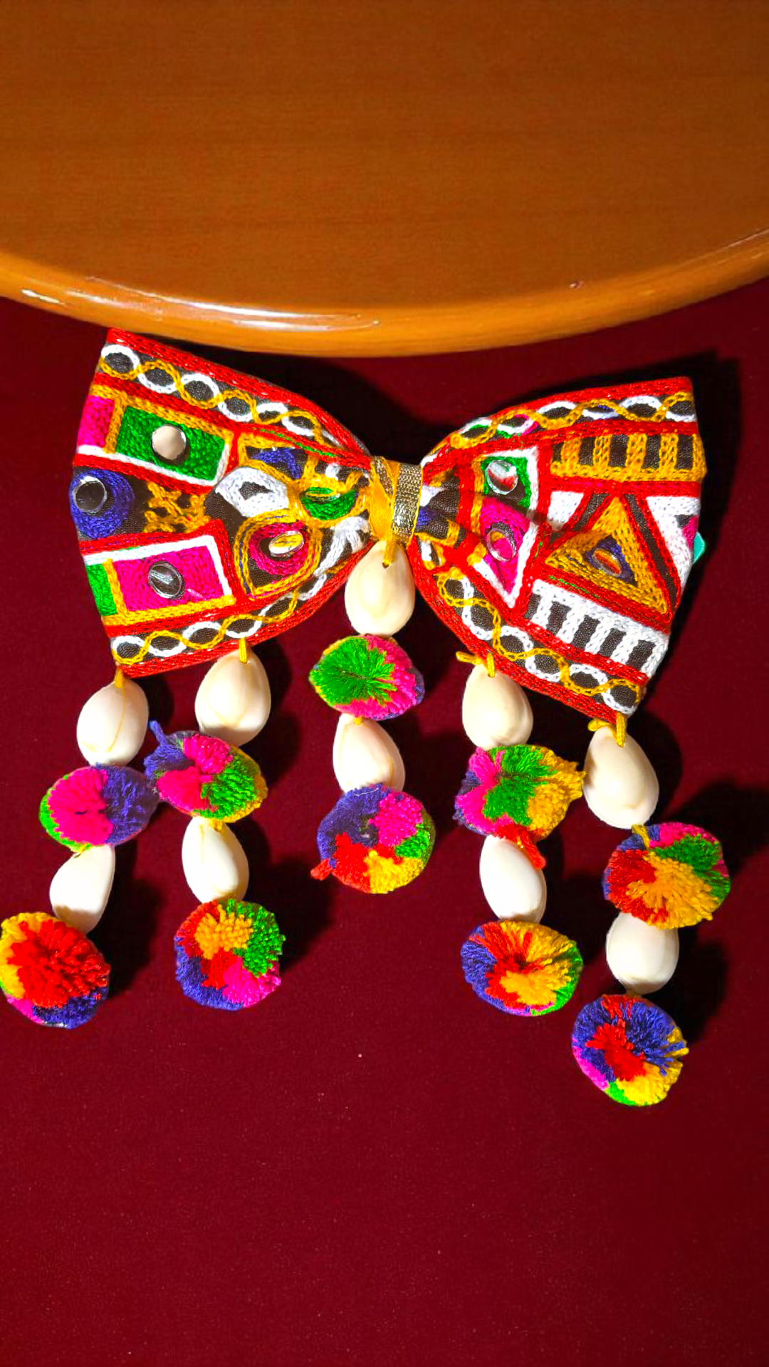 Vibrant Beaded Navratri Bow