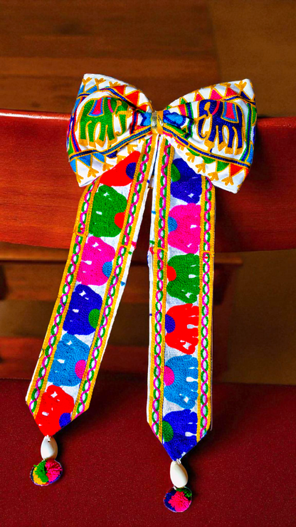 Royal Navratri Bow with Elephant Prints