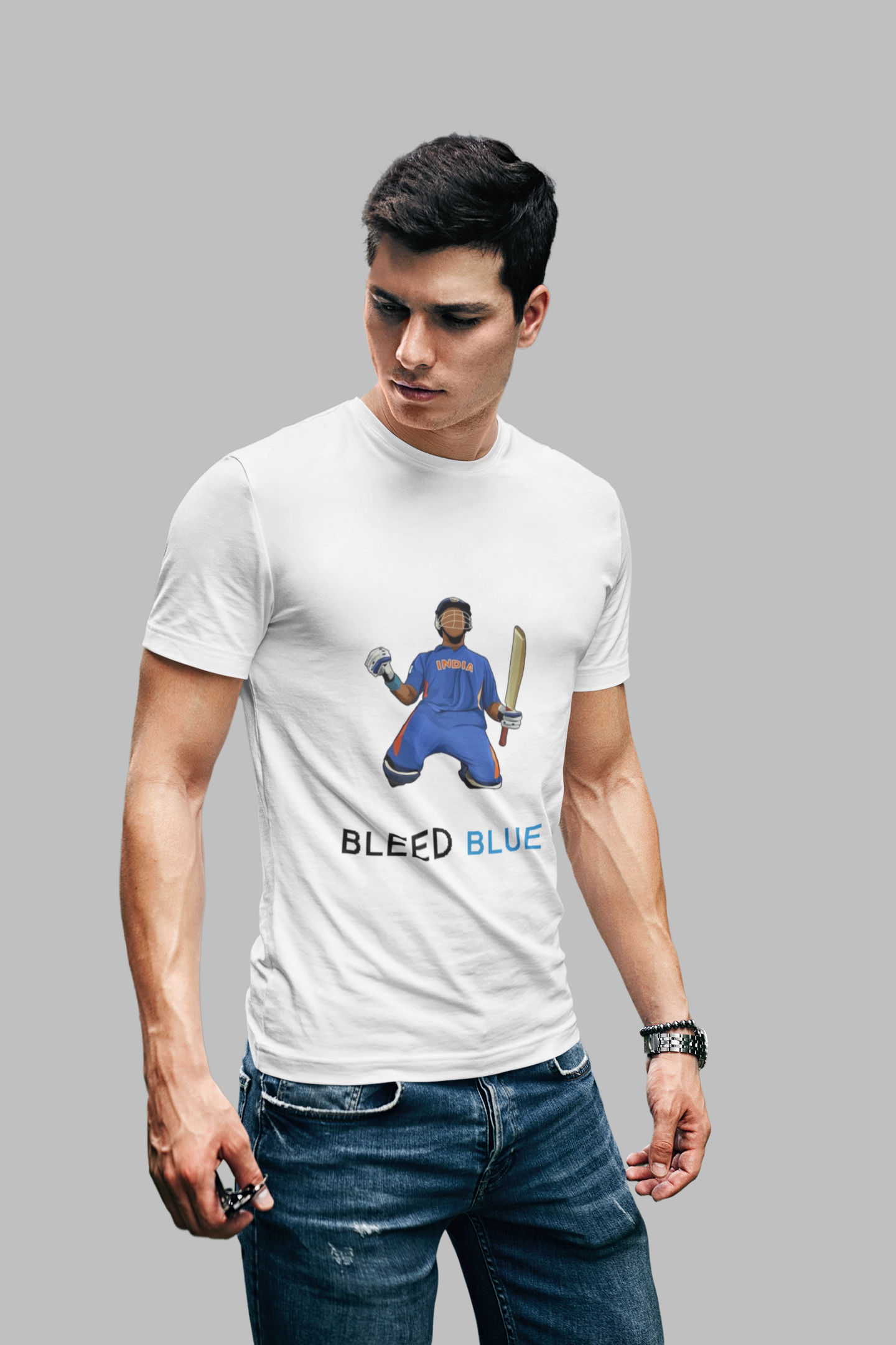 we all bleed blue' Men's T-Shirt