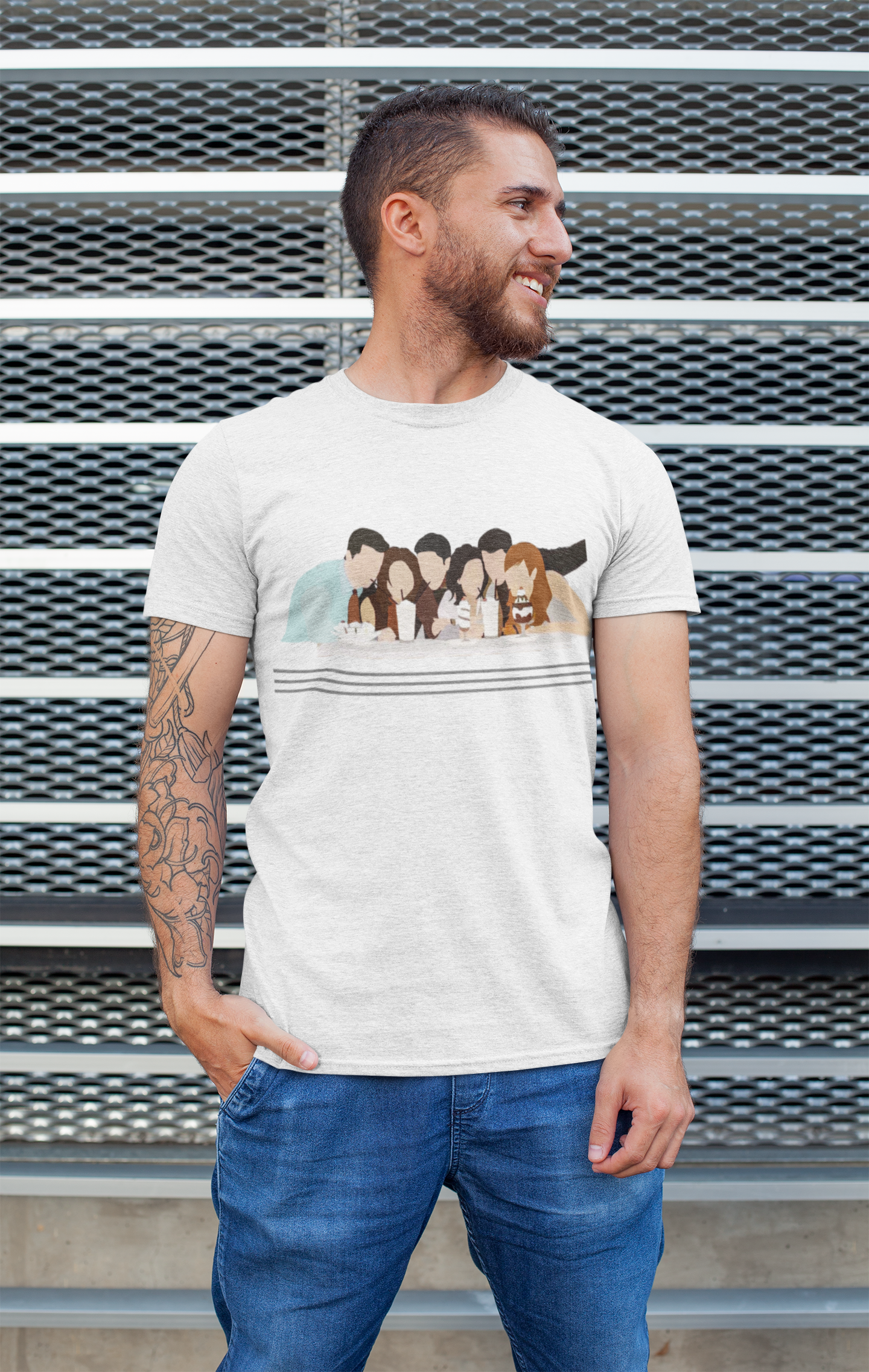 friends printed white tshirt